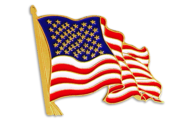 Stock American Flag Die Struck Lapel Pins 